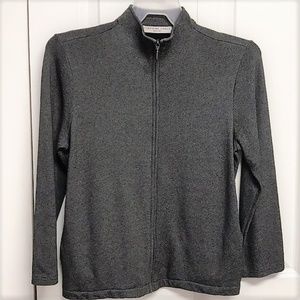 Josephine Chaus Gray Pocket Zipper Light Athletic Jacket Size SP